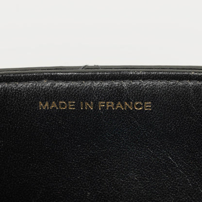 Chanel Single Flap Bag aus schwarzem gestepptem Lackleder mit 24K vergoldeten Beschlägen
