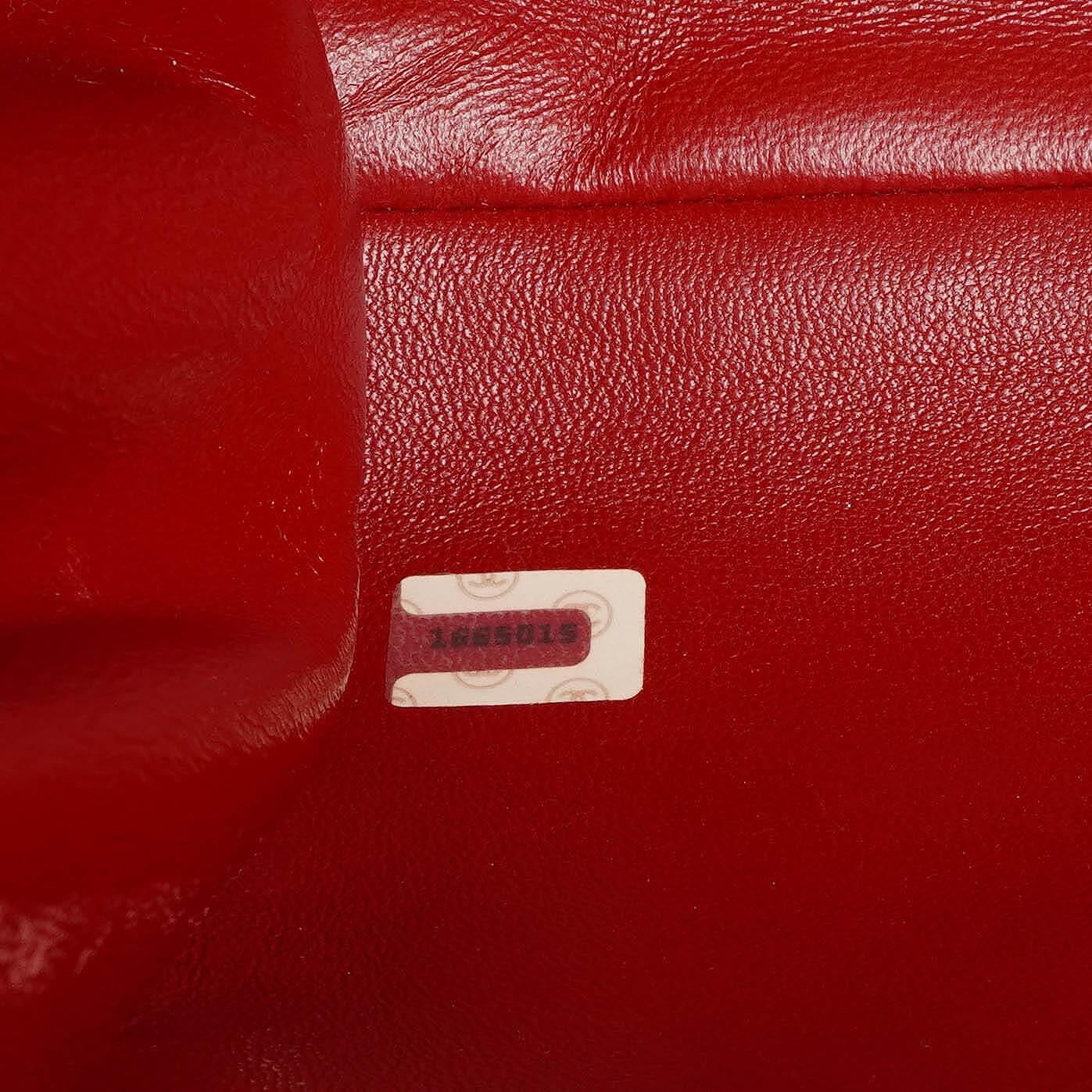 Chanel Single Flap Tasche aus rotem gestepptem Wildleder mit 24K vergoldeter Hardware