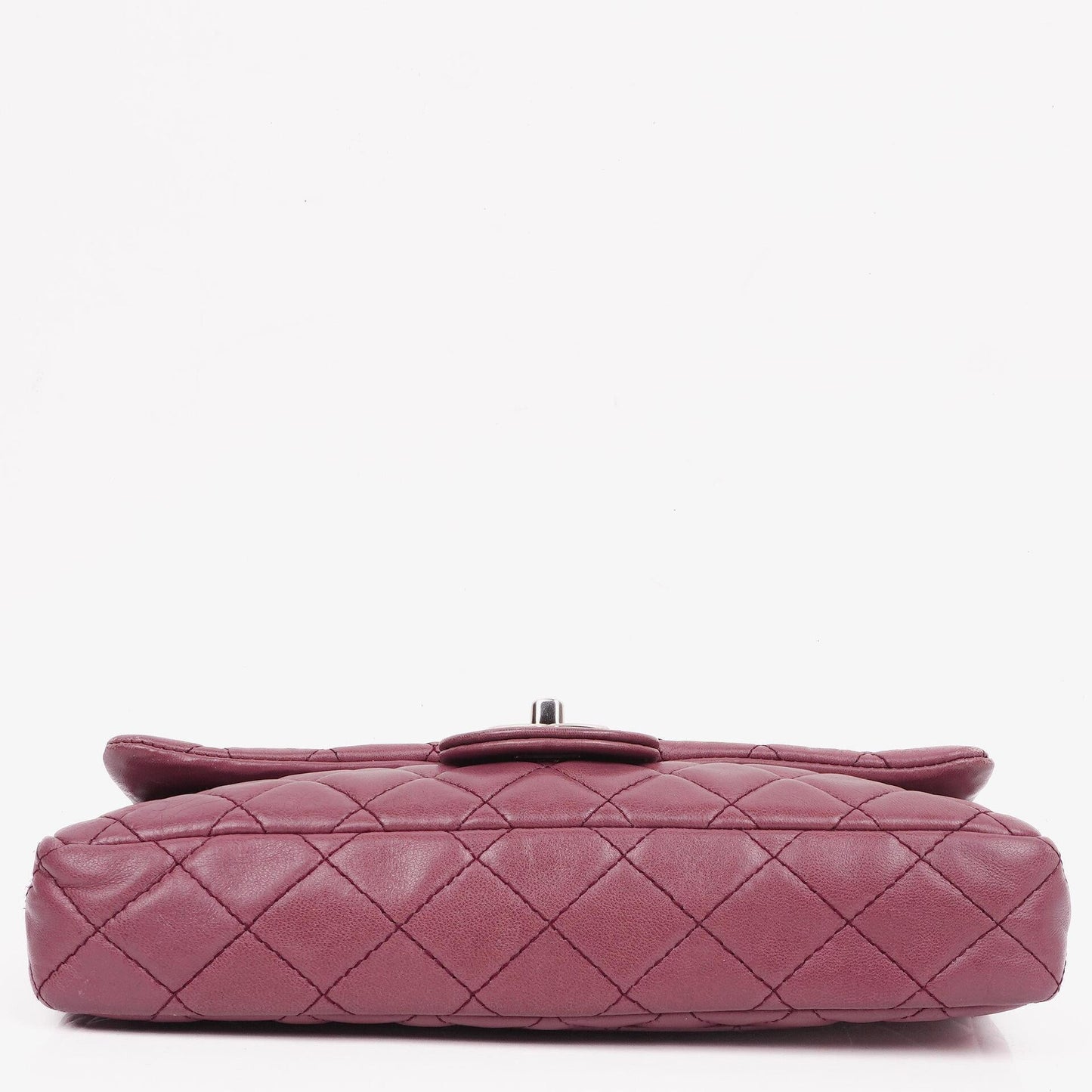 Chanel Single Flap Tasche aus rosafarbenem gestepptem Lammleder mit silberfarbenen Beschlägen