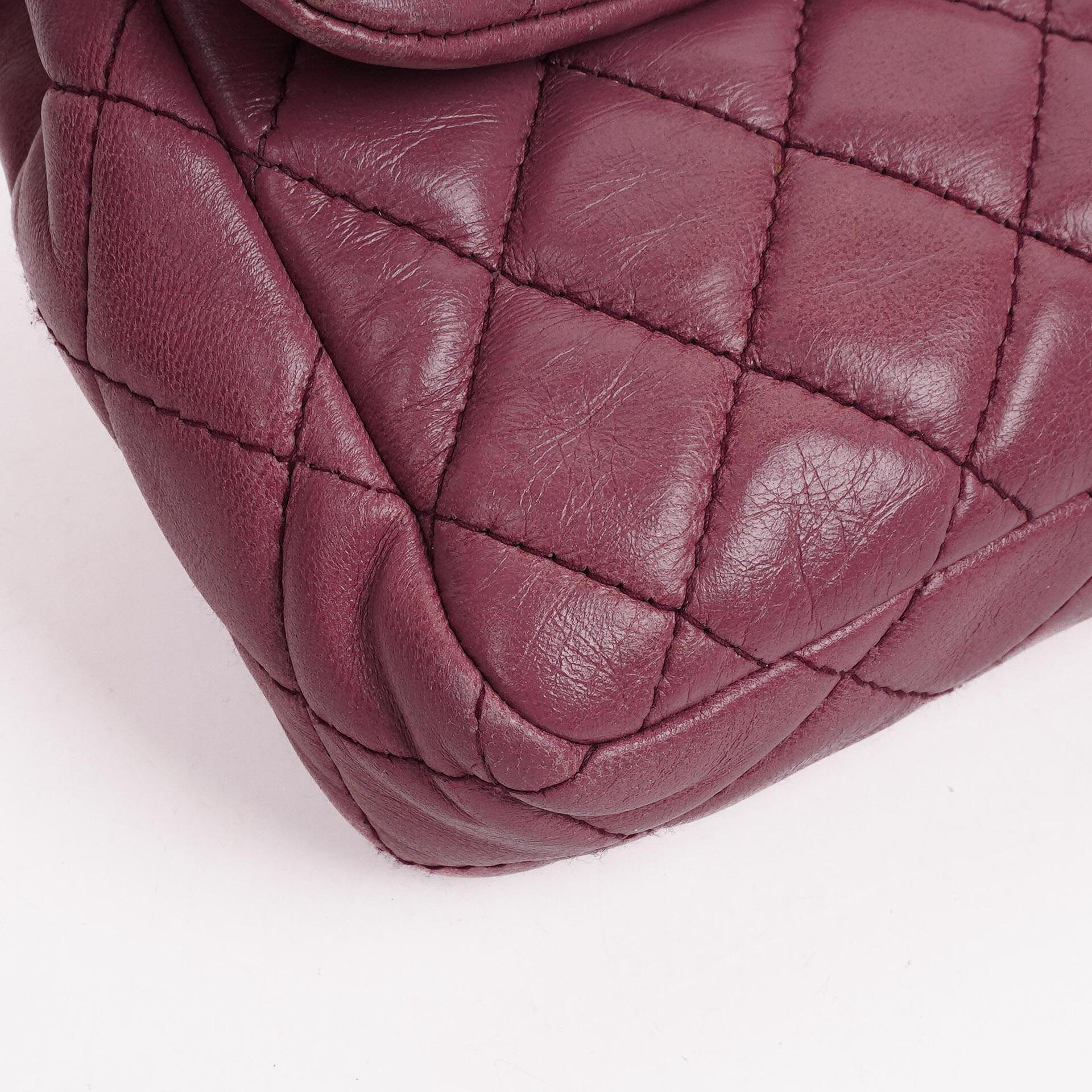 Chanel Single Flap Tasche aus rosafarbenem gestepptem Lammleder mit silberfarbenen Beschlägen