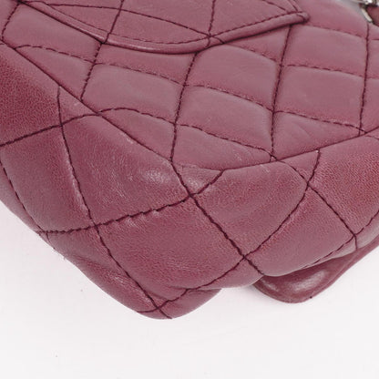 Chanel Single Flap Tasche aus rosafarbenem gestepptem Lammleder mit silberfarbenen Beschlägen