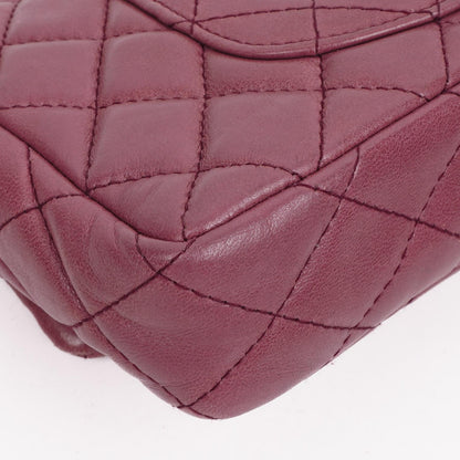 Chanel Single Flap Tasche aus rosafarbenem gestepptem Lammleder mit silberfarbenen Beschlägen