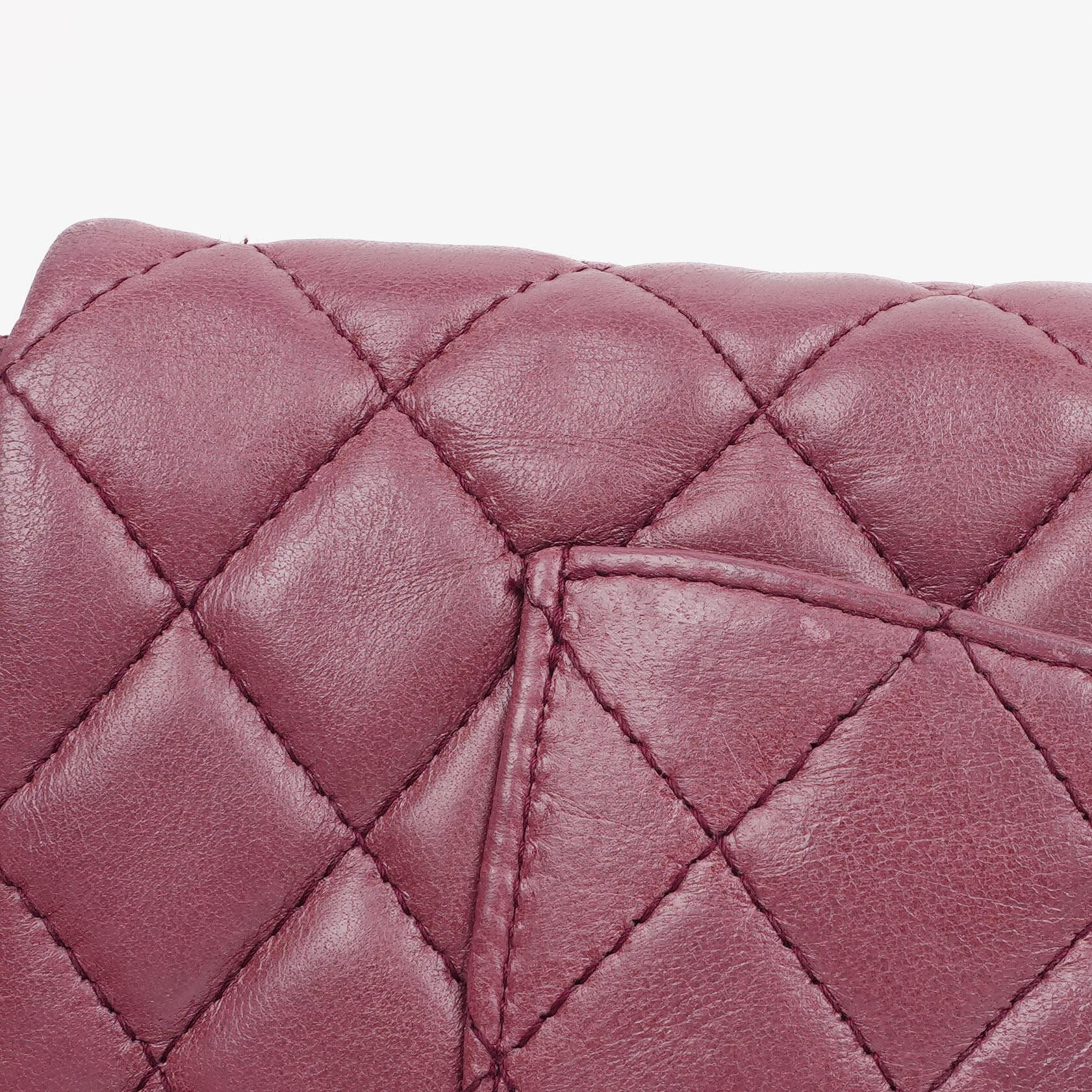 Chanel Single Flap Tasche aus rosafarbenem gestepptem Lammleder mit silberfarbenen Beschlägen