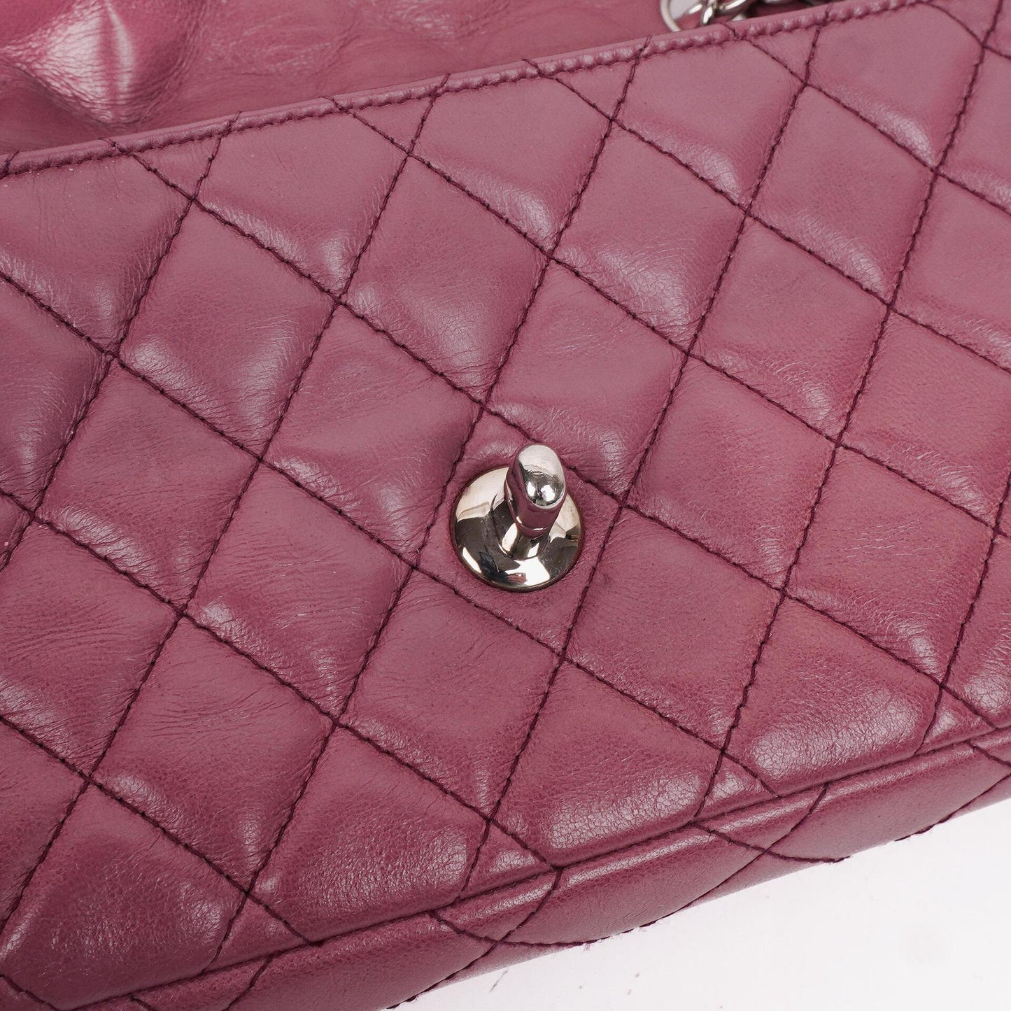 Chanel Single Flap Tasche aus rosafarbenem gestepptem Lammleder mit silberfarbenen Beschlägen