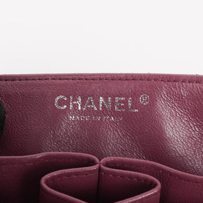 Chanel Single Flap Tasche aus rosafarbenem gestepptem Lammleder mit silberfarbenen Beschlägen