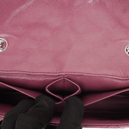 Chanel Single Flap Tasche aus rosafarbenem gestepptem Lammleder mit silberfarbenen Beschlägen