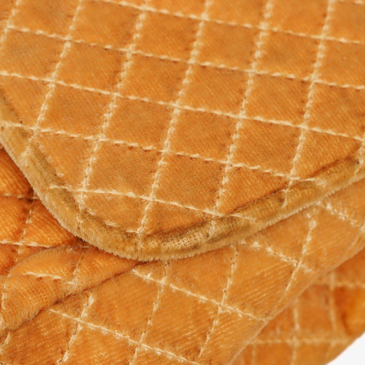 Chanel Single Flap Schultertasche aus gestepptem Samt mit silberfarbenen Beschlägen