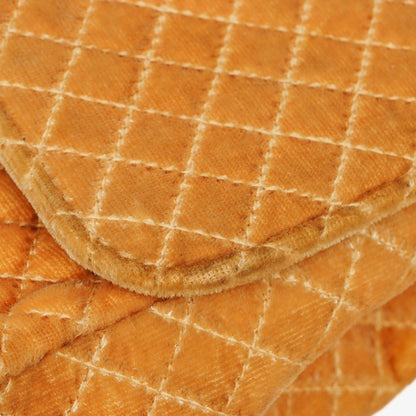 Chanel Single Flap Schultertasche aus gestepptem Samt mit silberfarbenen Beschlägen