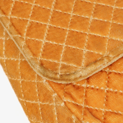 Chanel Single Flap Schultertasche aus gestepptem Samt mit silberfarbenen Beschlägen