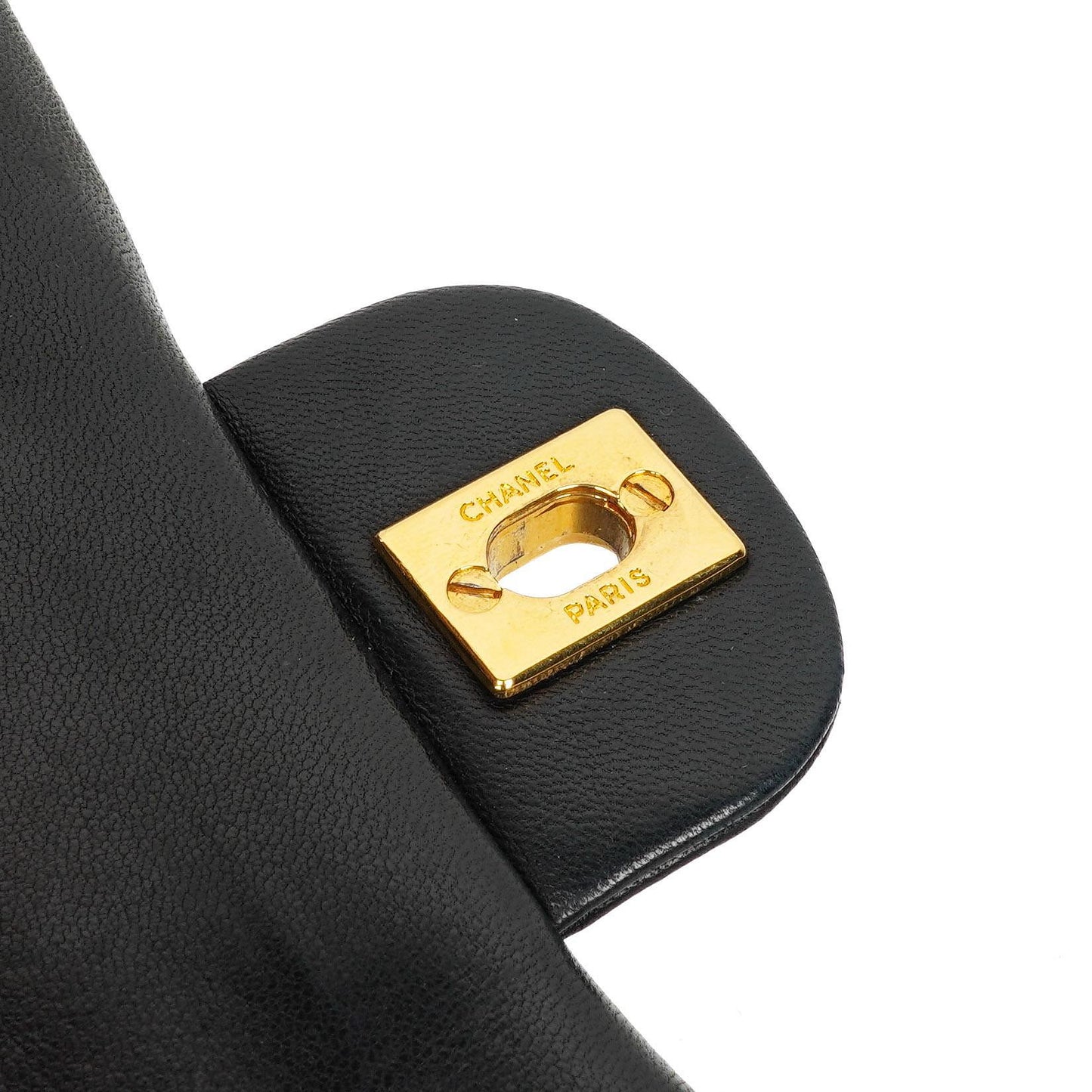 Chanel Small Classic Double Flap Bag aus schwarzem gestepptem Lammleder mit 24K vergoldeten Beschlägen