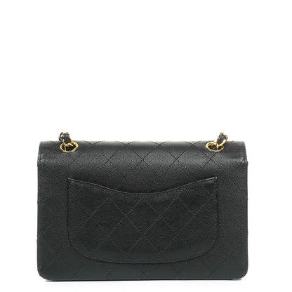 Chanel Kleine Klassische Flap Tasche Schwarz Kaviar 24K Goldbeschläge