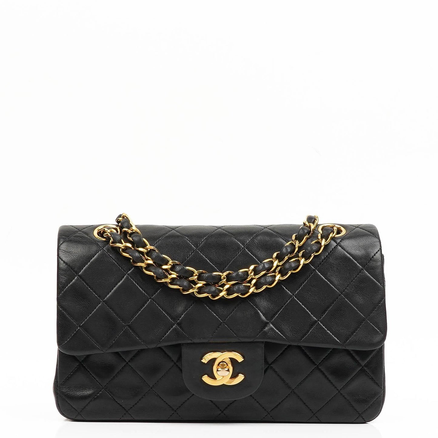 Chanel Small Classic Lammleder Double Flap Tasche mit 24K Goldplattierten Beschlägen