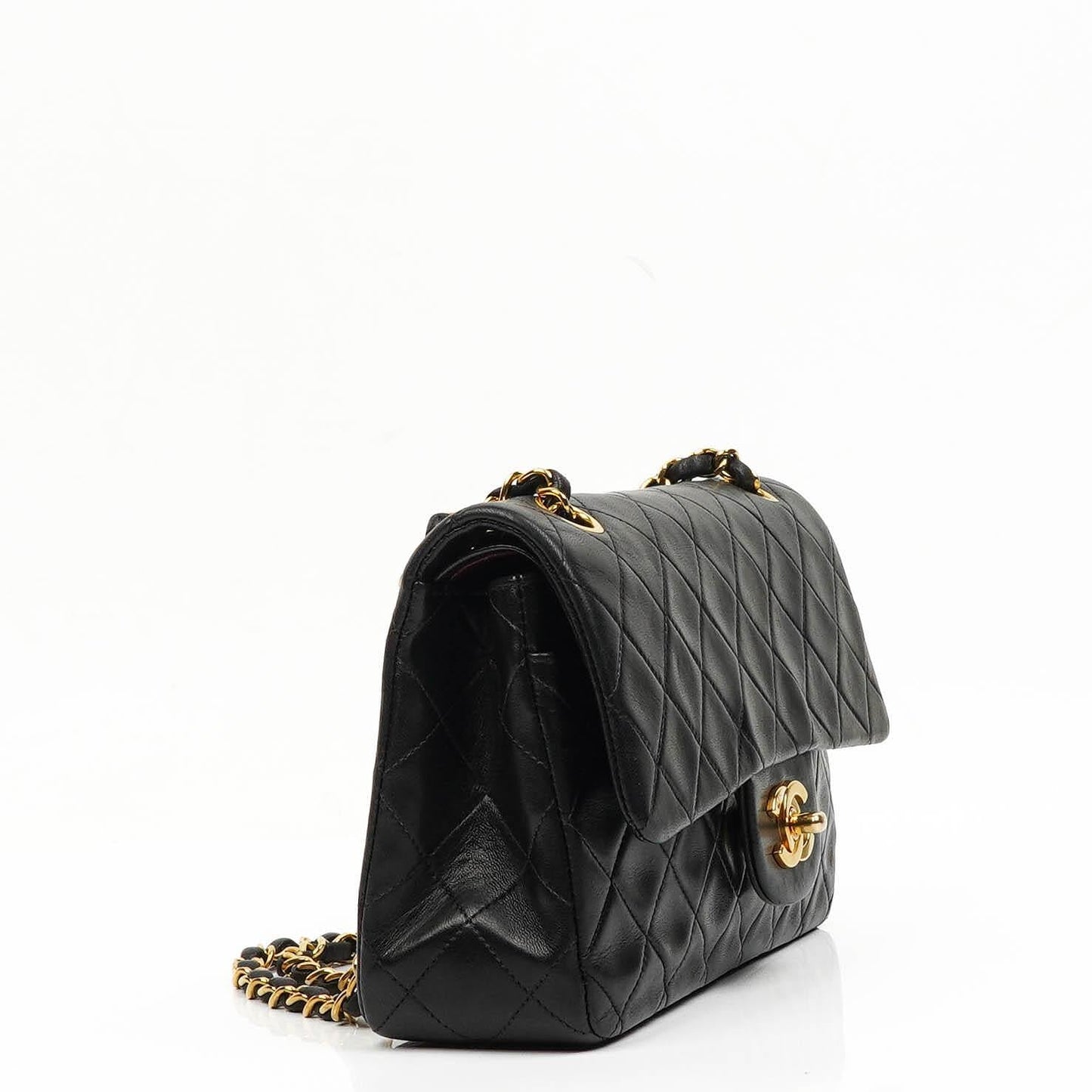 Chanel Small Classic Lammleder Double Flap Tasche mit 24K Goldplattierten Beschlägen