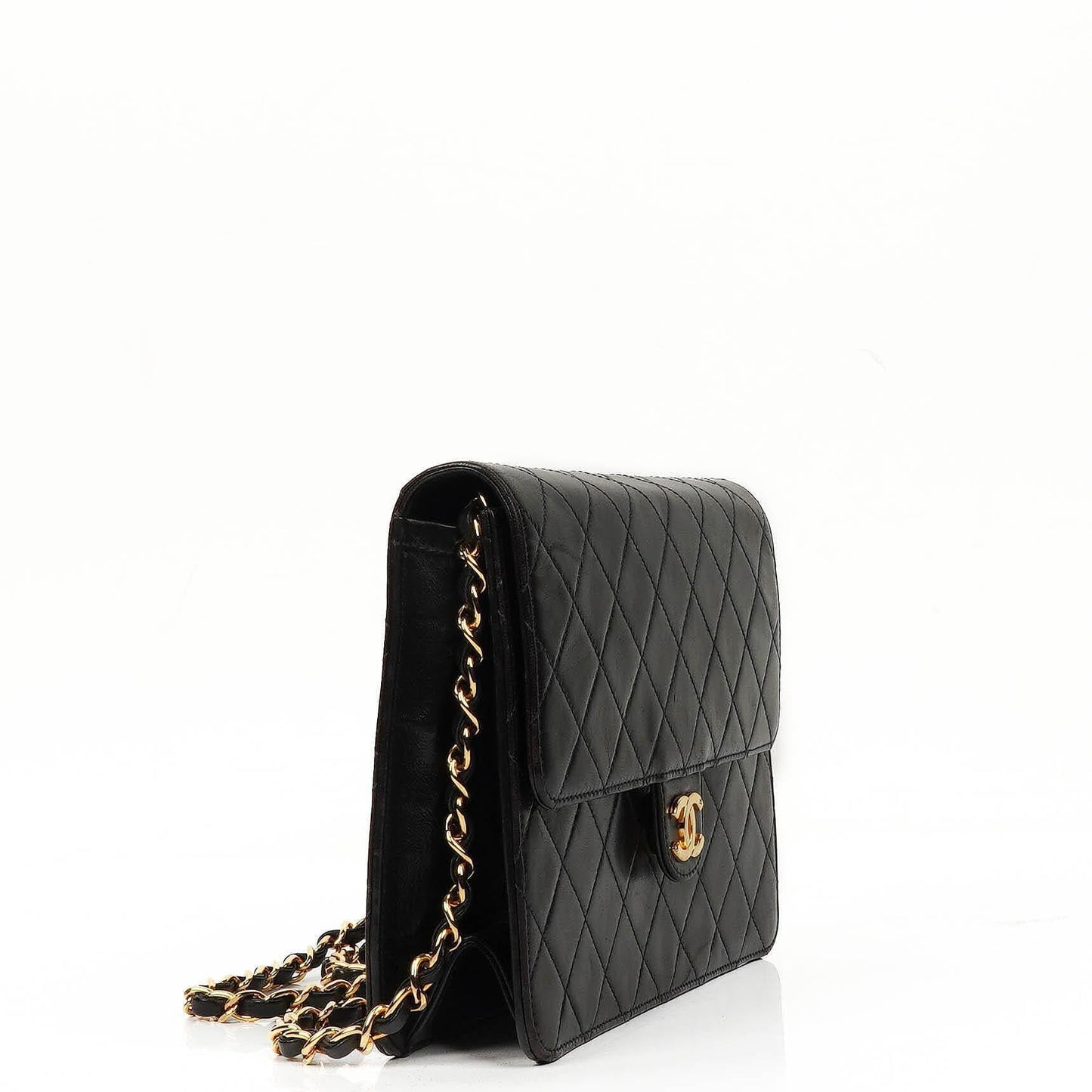 Chanel kleine Classic Flap Tasche aus Lammleder mit 24K vergoldeter Hardware