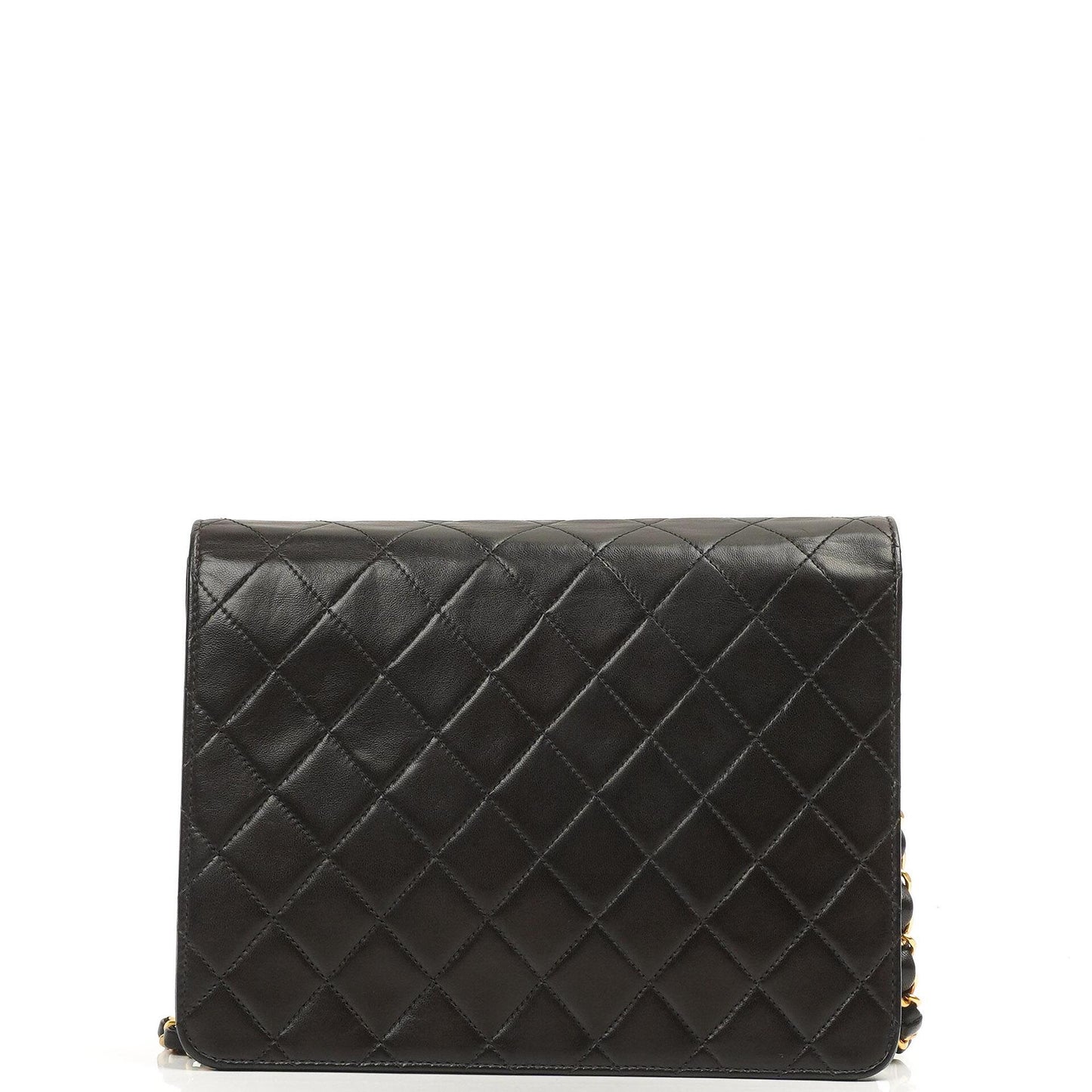 Chanel Kleine klassische Einzelklappen-Tasche Schwarz gestepptes Lammleder mit 24K goldplattierter Hardware
