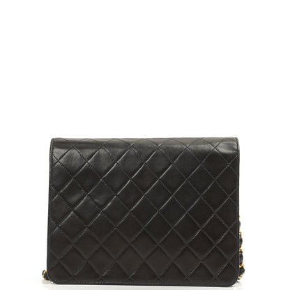 Chanel Kleine klassische Einzelklappen-Tasche Schwarz gestepptes Lammleder mit 24K goldplattierter Hardware