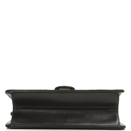 Chanel Kleine klassische Einzelklappen-Tasche Schwarz gestepptes Lammleder mit 24K goldplattierter Hardware