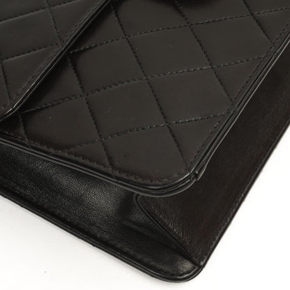 Chanel Kleine klassische Einzelklappen-Tasche Schwarz gestepptes Lammleder mit 24K goldplattierter Hardware