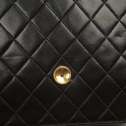 Chanel Kleine klassische Einzelklappen-Tasche Schwarz gestepptes Lammleder mit 24K goldplattierter Hardware