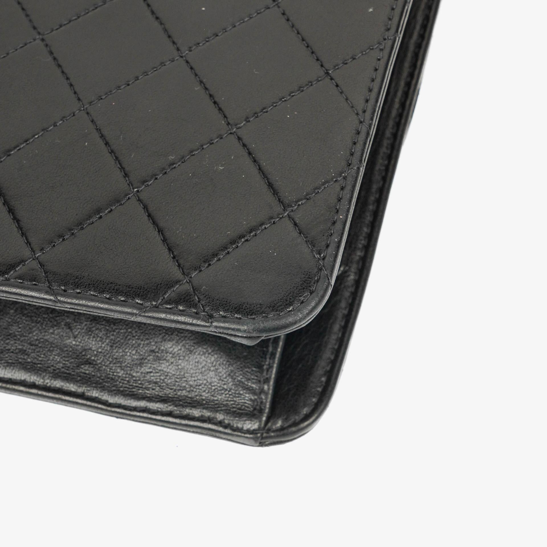 Chanel Kleine Classic Single Flap Tasche aus schwarzem gestepptem Lammleder mit 24K vergoldeten Beschlägen