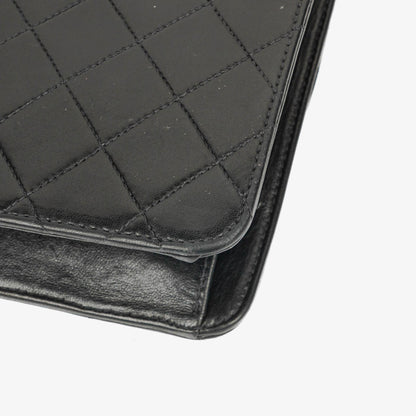 Chanel Kleine Classic Single Flap Tasche aus schwarzem gestepptem Lammleder mit 24K vergoldeten Beschlägen