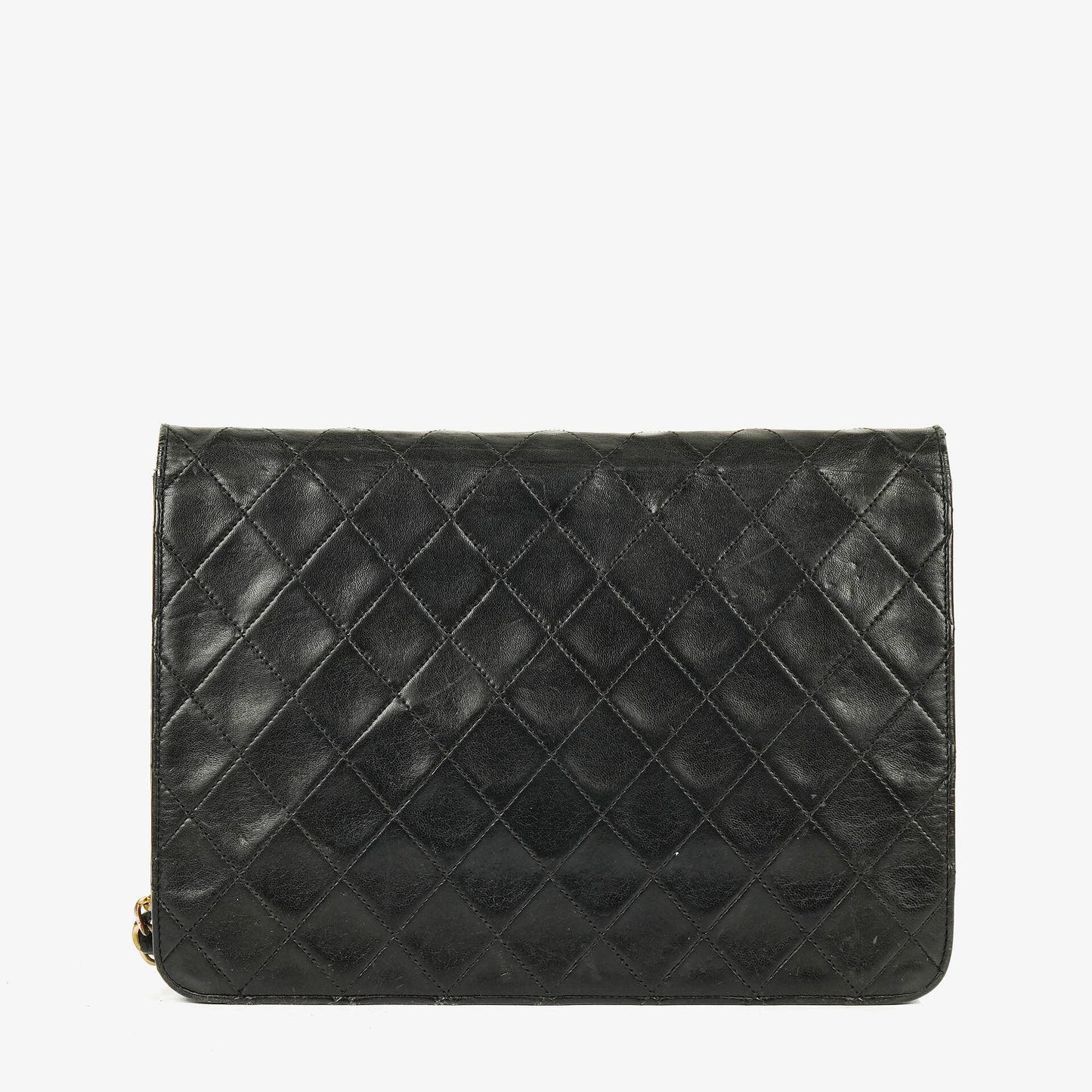 Chanel Kleine Classic Single Flap Tasche aus schwarzem gestepptem Lammleder mit 24K vergoldeter Hardware