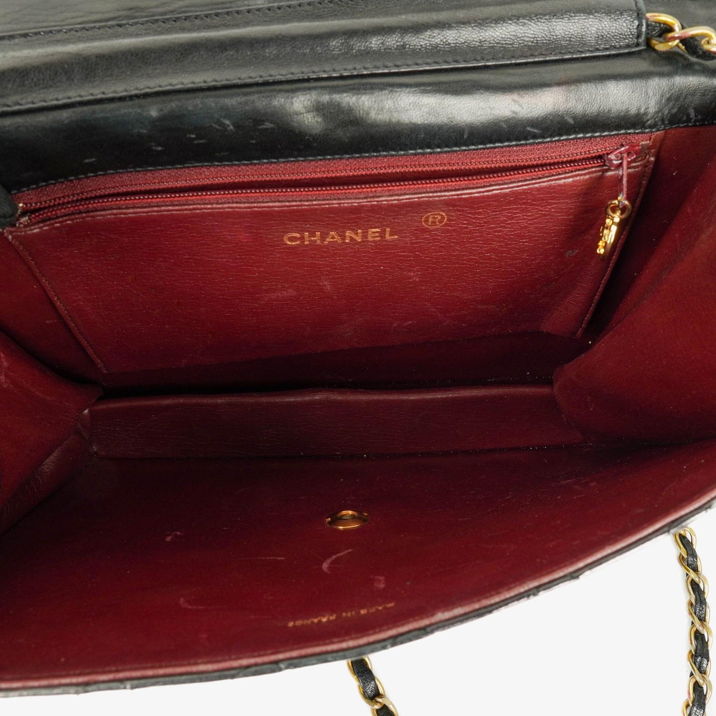 Chanel Kleine Classic Single Flap Tasche aus schwarzem gestepptem Lammleder mit 24K vergoldeter Hardware