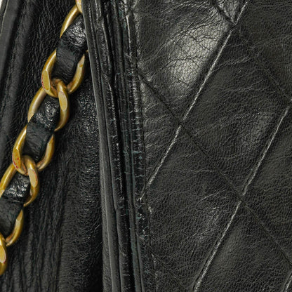 Chanel Kleine Classic Single Flap Tasche aus schwarzem gestepptem Lammleder mit 24K vergoldeter Hardware