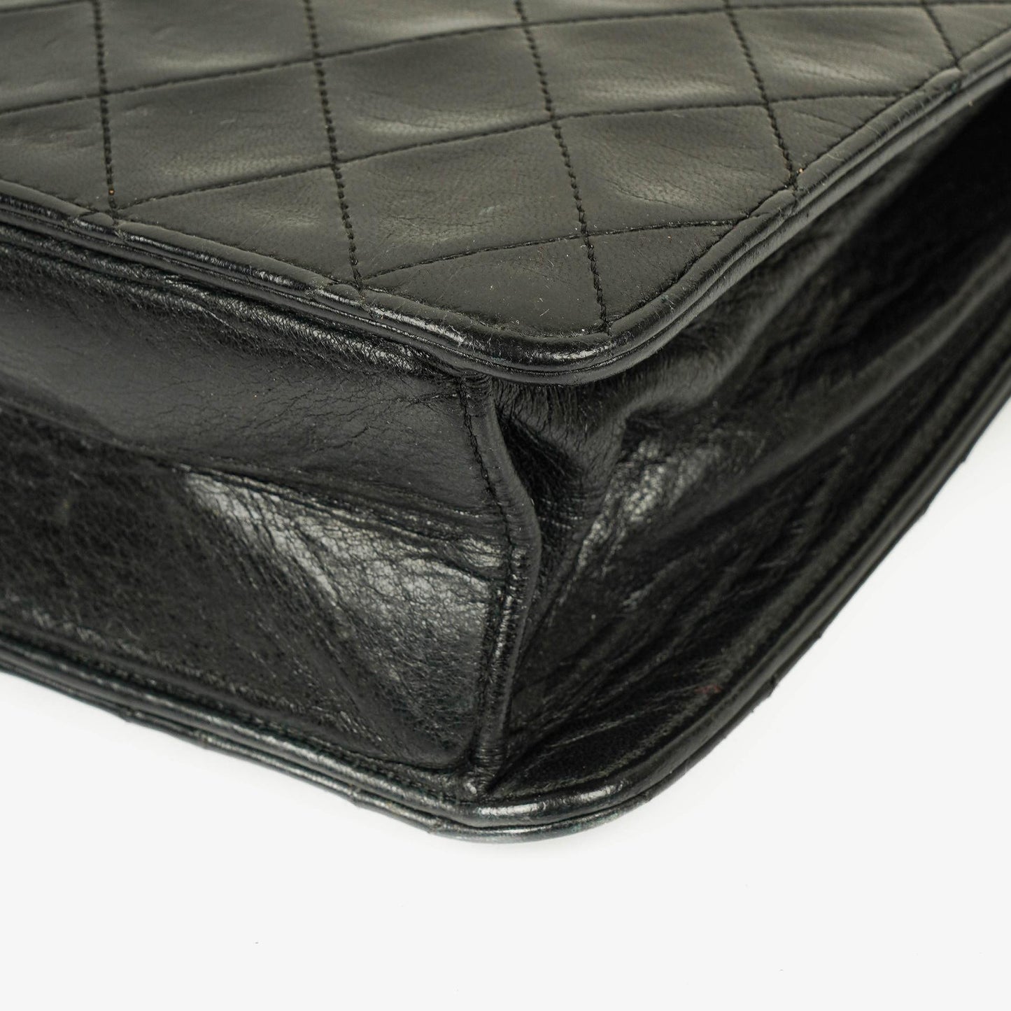 Chanel Kleine Classic Single Flap Tasche aus schwarzem gestepptem Lammleder mit 24K vergoldeter Hardware