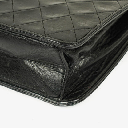 Chanel Kleine Classic Single Flap Tasche aus schwarzem gestepptem Lammleder mit 24K vergoldeter Hardware