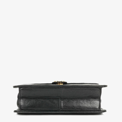 Chanel Small Classic Single Flap Tasche aus schwarzem gestepptem Lammleder mit 24K vergoldeten Beschlägen