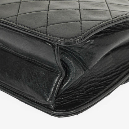 Chanel Small Classic Single Flap Tasche aus schwarzem gestepptem Lammleder mit 24K vergoldeten Beschlägen