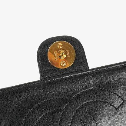 Chanel Small Classic Single Flap Tasche aus schwarzem gestepptem Lammleder mit 24K vergoldeten Beschlägen