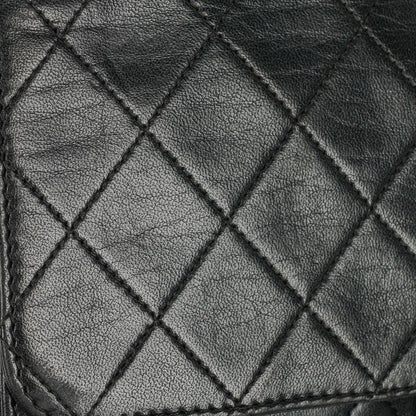 Chanel Small Classic Single Flap Tasche aus schwarzem gestepptem Lammleder mit 24K vergoldeten Beschlägen