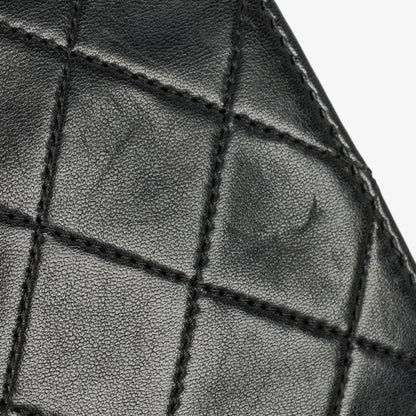 Chanel Small Classic Single Flap Tasche aus schwarzem gestepptem Lammleder mit 24K vergoldeten Beschlägen