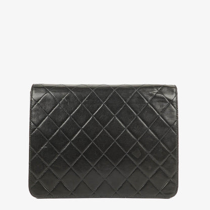Chanel Kleine Classic Single Flap Tasche Schwarzes Gestepptes Lammleder mit 24K Gold-beschichteten Beschlägen