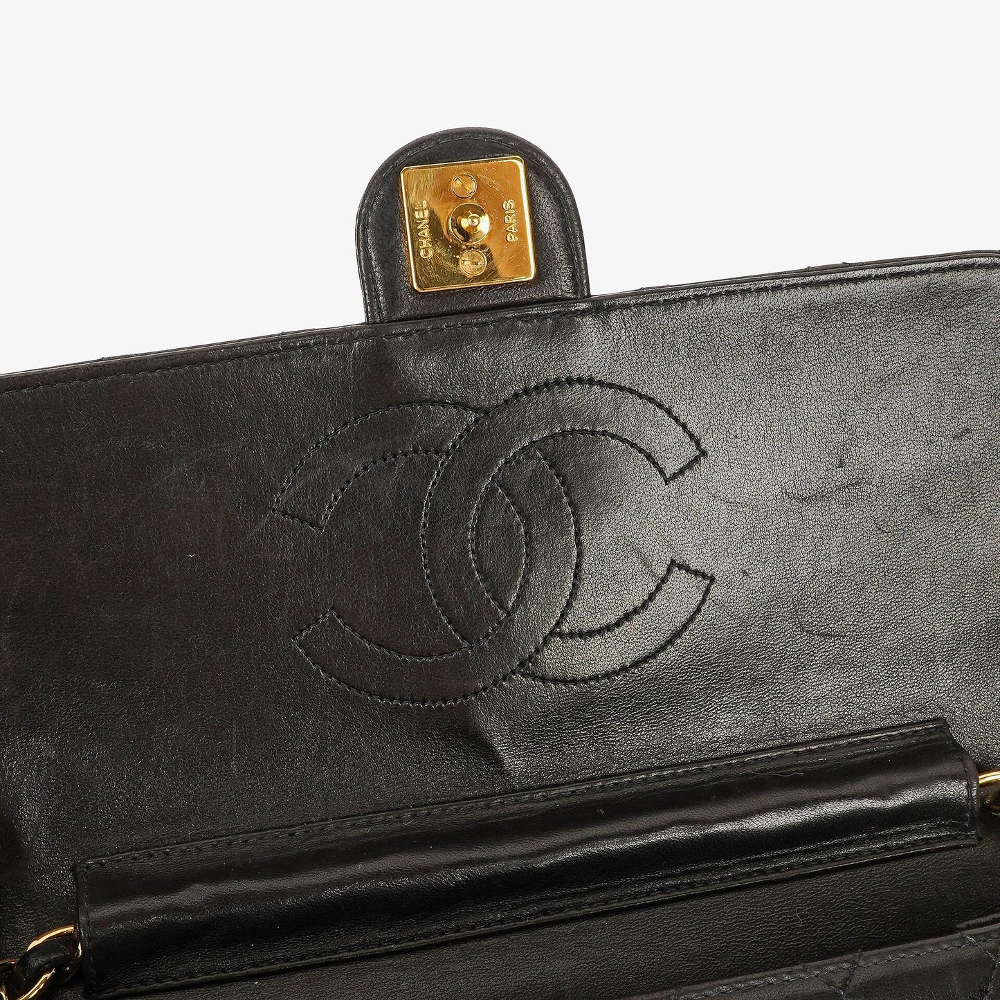 Chanel Kleine Classic Single Flap Tasche Schwarzes Gestepptes Lammleder mit 24K Gold-beschichteten Beschlägen