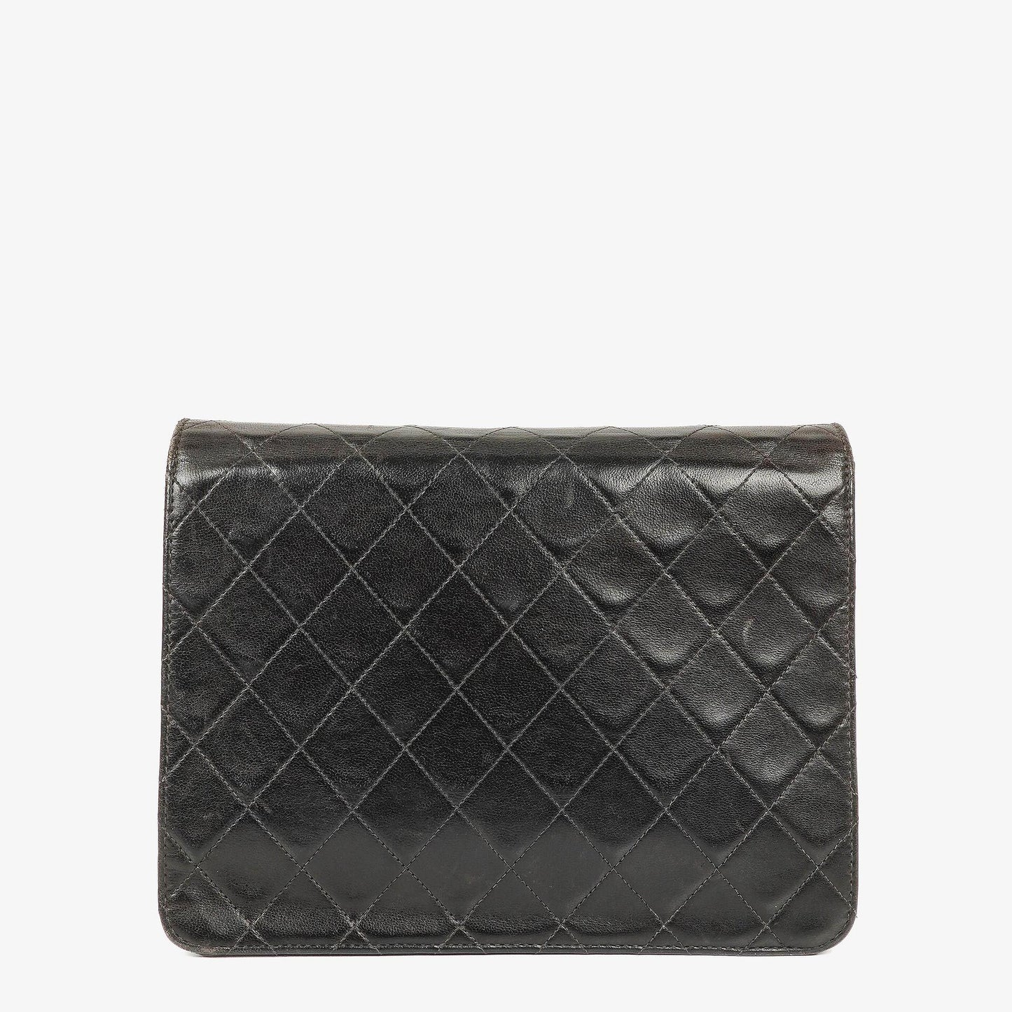 Chanel Kleine Classic Single Flap Tasche aus schwarzem gestepptem Lammleder mit 24K vergoldeter Hardware