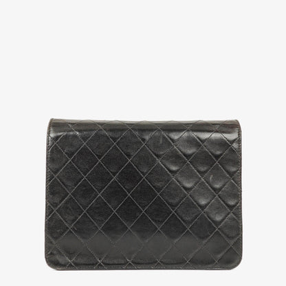Chanel Kleine Classic Single Flap Tasche aus schwarzem gestepptem Lammleder mit 24K vergoldeter Hardware