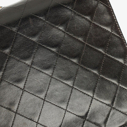 Chanel Kleine Classic Single Flap Tasche aus schwarzem gestepptem Lammleder mit 24K vergoldeter Hardware