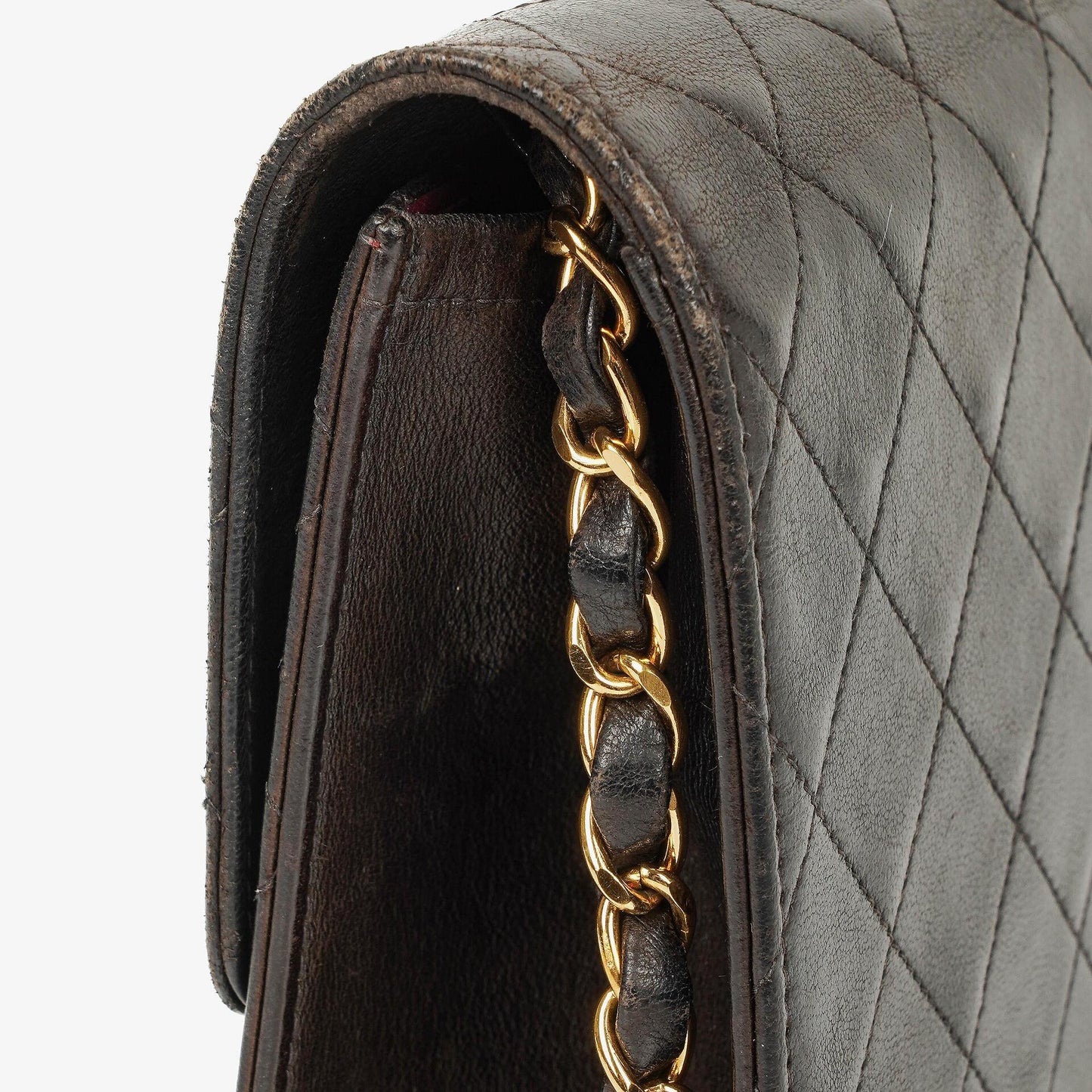 Chanel Kleine Classic Single Flap Tasche aus schwarzem gestepptem Lammleder mit 24K vergoldeter Hardware