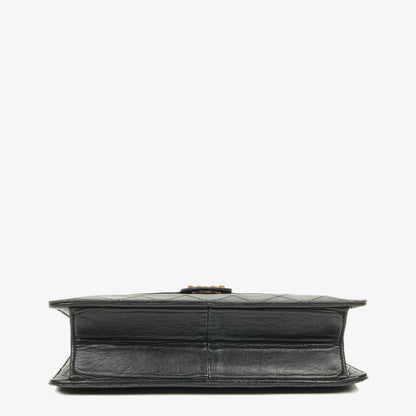 Chanel Kleine Classic Single Flap Tasche aus marineblauem gestepptem Lammleder mit 24K vergoldeter Hardware