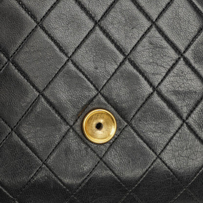 Chanel Kleine Classic Single Flap Tasche aus marineblauem gestepptem Lammleder mit 24K vergoldeter Hardware