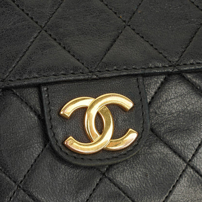 Chanel Kleine Classic Single Flap Tasche aus marineblauem gestepptem Lammleder mit 24K vergoldeter Hardware