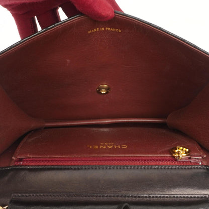 Chanel Small Classic Vintage Single Flap Bag aus schwarzem gestepptem Lammleder mit goldfarbener Hardware