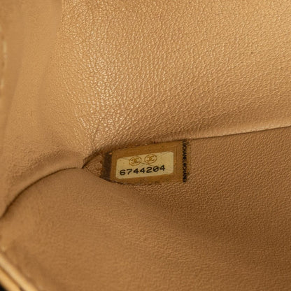 Chanel Kleine Classic Vintage Double Flap Tasche aus gestepptem Lammleder in Beige mit 24K vergoldeten Beschlägen