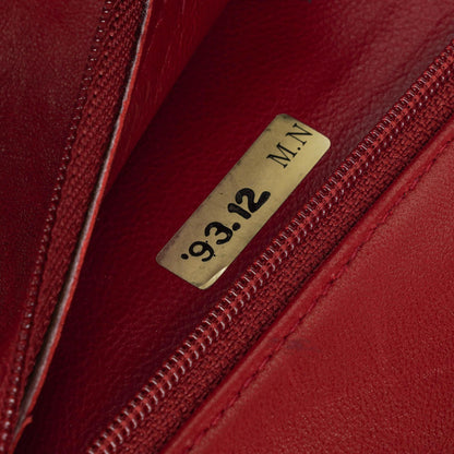 CHANEL Kleine Classic Vintage Double Flap Tasche aus rotem gestepptem Lammleder mit 24K vergoldeten Beschlägen