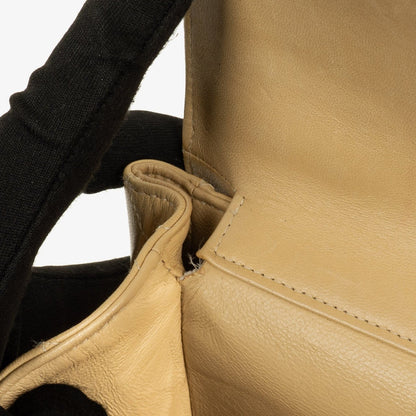 Chanel Small Double-Sided Flap Tasche aus beigem gestepptem Lammleder mit 24K vergoldeter Hardware