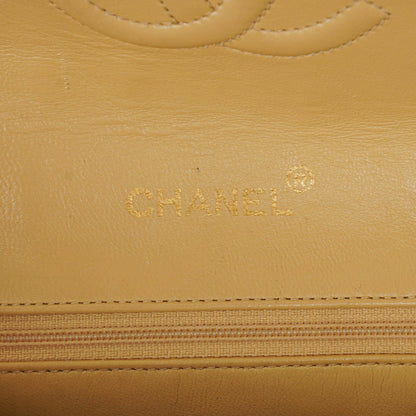 Chanel Small Envelope Maxi CC Logo Flap Bag aus beigem gestepptem Lammleder mit 24K vergoldeter Hardware