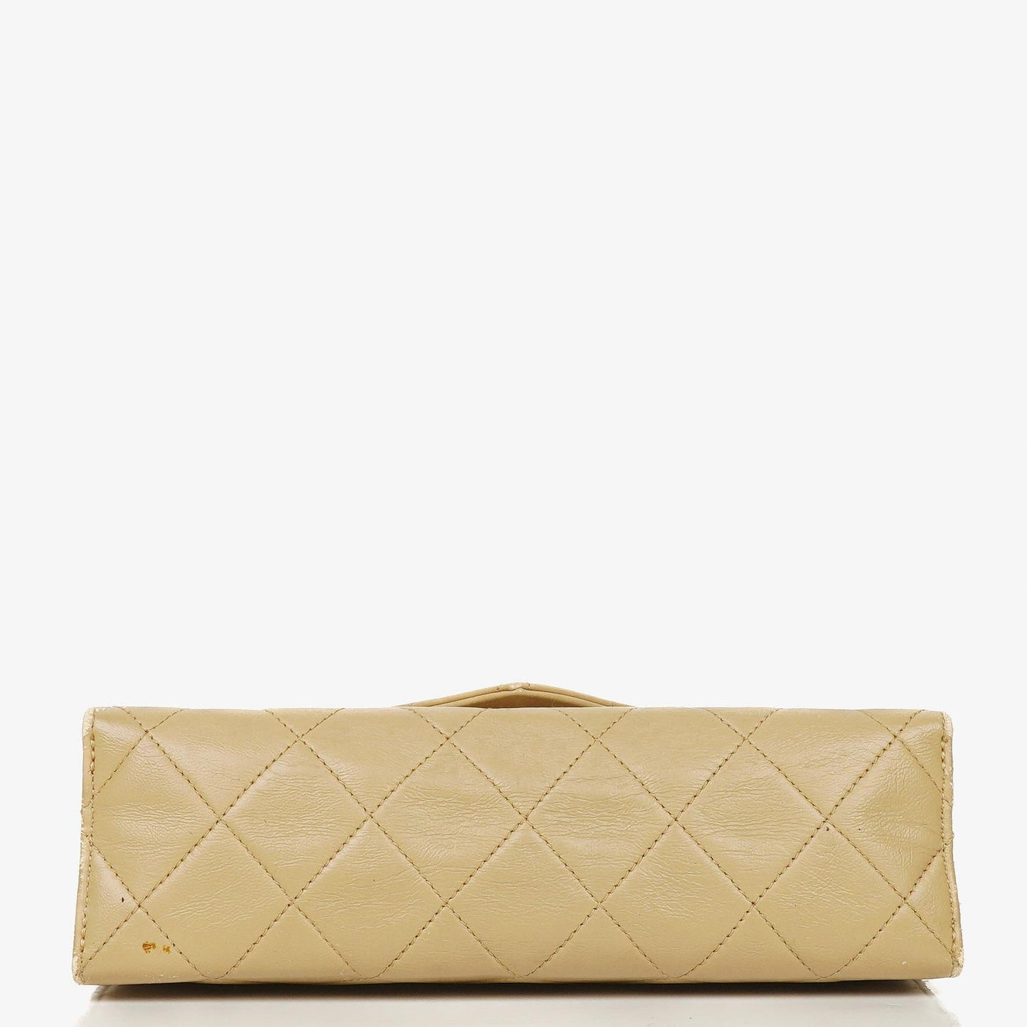 Chanel Small Envelope Maxi CC Logo Flap Bag aus beigem gestepptem Lammleder mit 24K vergoldeter Hardware